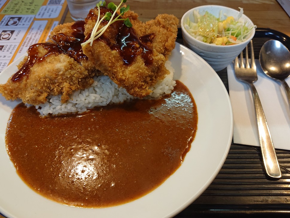 東京 ロビンソンクルーソーカレーハウスの日替わりチキンカツカレー 10辛をねこだ辛にゃんさんが1 21kmと辛ジャッジ 辛メーター